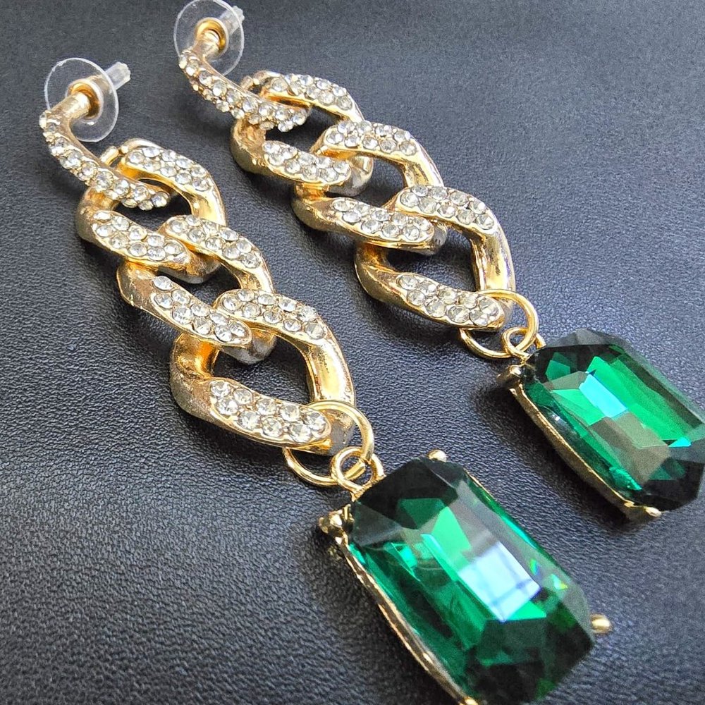 Emerald Statement Earrings